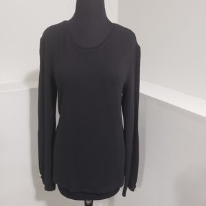 Zara Long Sleeve Black Shirt with Silver Accents, Size XL NWT